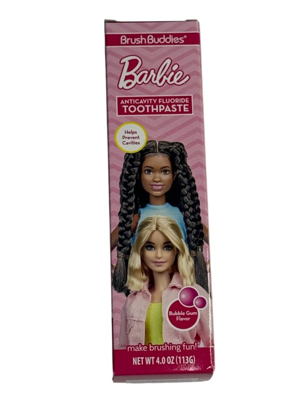 Barbie Kids Toothpaste Bubble Gum 4oz Fluoride Anticavity Brush Buddies